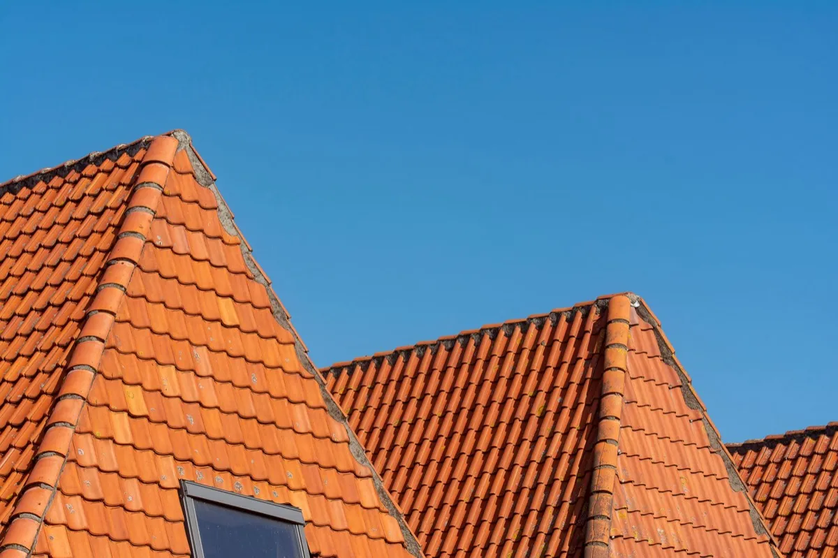 Clay barrel tile rooflines on homes in Salina, KS